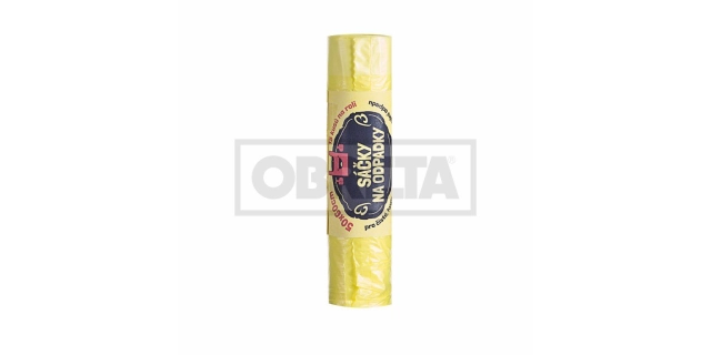 Sáčky koš zatahovací HDPE 50x60cm á 15ks, 30 l, ŽLUTÉ - BETA                                                                                                                                                                                              