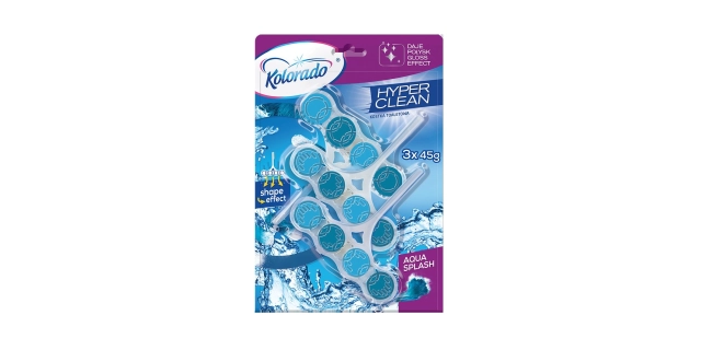 Kolorado WC block hyper clean AQUA SPLASH 3x45 g                                                                                                                                                                                                          