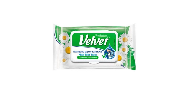 Vlhčený Toaletní papír Velvet Camomile 42 ks                                                                                                                                                                                                              