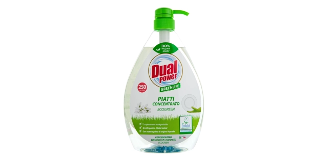 DUAL POWER GREENLIFE PIATTI CONCENTRATO 1000 ml Ekologický prostředek na ruční mytí nádobí                                                                                                                                                                