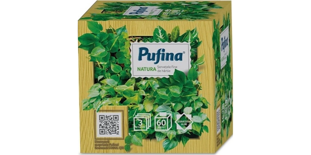 Kosm.ubr.Pufina Natura, 3vr., 1x60 ks Cube                                                                                                                                                                                                                