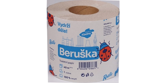 TP Beruška monorole, 40 m., 1 vr., Recykl šedý, 1 role                                                                                                                                                                                                    