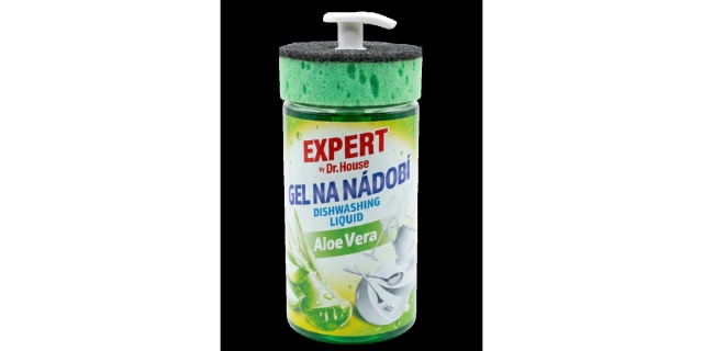 Dr. House EXPERT gel na mytí nádobí Aloe vera s houbičkou 750 ml                                                                                                                                                                                          