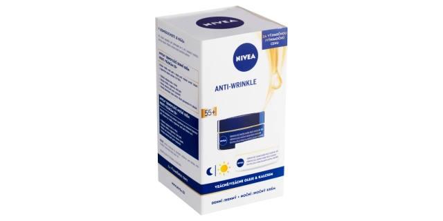Nivea Obnovující denní + noční krém proti vráskám 55+ 2x50ml                                                                                                                                                                                              