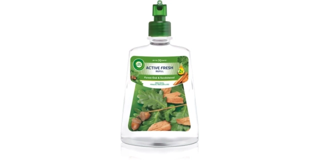 Air Wick Active Fresh náplň na vodní bázi do automatického difuzéru - Dub a santalové dřevo.                                                                                                                                                              