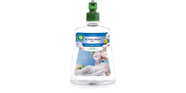 Air Wick Active Fresh náplň na vodní bázi do automatického difuzéru - Prádlo a bílá orchidej.                                                                                                                                                             
