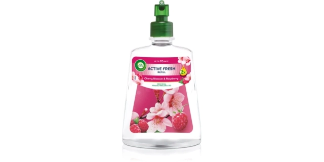 Air Wick Active Fresh náplň na vodní bázi do automatického difuzéru - Třešňový květ a malina.                                                                                                                                                             