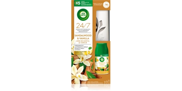 Air Wick Freshmatic difuzér a náplň do osvěžovače vzduchu – Vanilka a santalové dřevo 250 ml                                                                                                                                                              