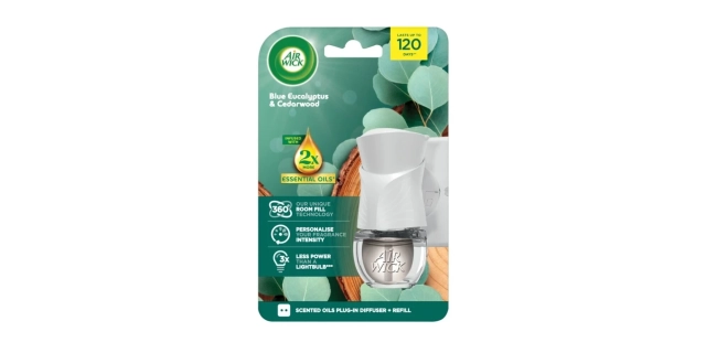 Air Wick tekutá náplň do elektrického přístroje - Eukalyptus a cedrové dřevo.                                                                                                                                                                             