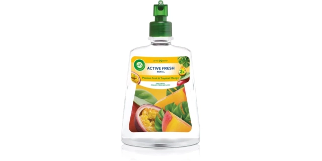 Air Wick Active Fresh náplň na vodní bázi do automatického difuzéru – Maracuja a tropické mango.                                                                                                                                                          