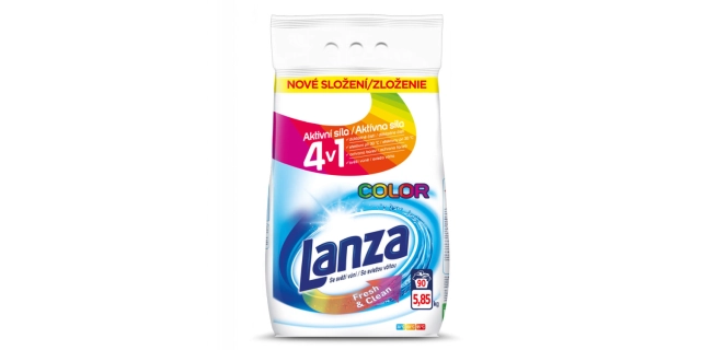 Lanza Fresh & Clean COLOR prášek na praní na barevné prádlo 5,85 kg/90 pracích dávek                                                                                                                                                                      