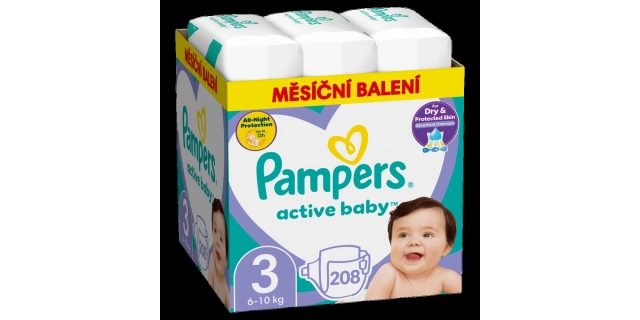 Pampers Act. Baby Monthy S3 208ks/kra                                                                                                                                                                                                                     