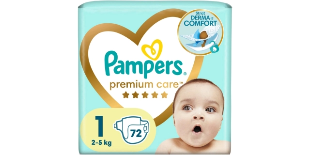 Pampers Premium Value Pack S1 72ks                                                                                                                                                                                                                        