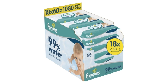 Pampers ubrousky Aqua 18x60ks zero plastic                                                                                                                                                                                                                
