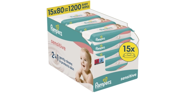 Pampers ubrousky Sensitive 15x80ks                                                                                                                                                                                                                        