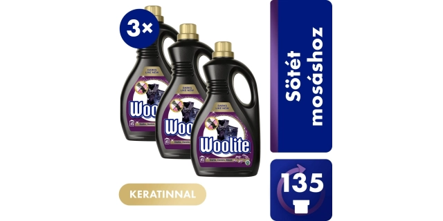 Woolite Keratin Therapy na černé a tmavé prádlo. Tekutý prací přípravek s keratinem. 2.7 l / 45 pracích dávek                                                                                                                                             
