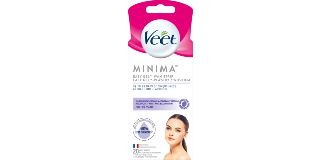 Veet Minima Hypoalergenní voskové pásky na obličej 20ks                                                                                                                                                                                                   