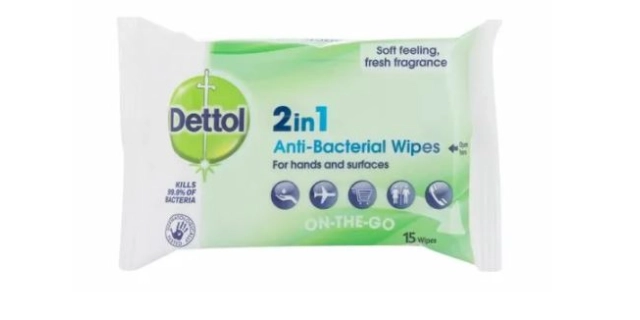 DETTOL Dezinfekční ubrousky 2v1 na ruce a povrchy 15ks                                                                                                                                                                                                    