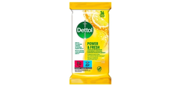 DETTOL Antibakteriální ubrousky na povrchy Citron 36ks                                                                                                                                                                                                    