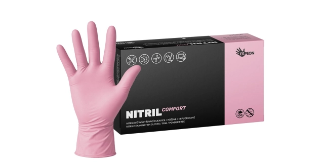 NITRIL COMFORT 100 ks, nepudrované, růžové, 3.8 g                                                                                                                                                                                                         