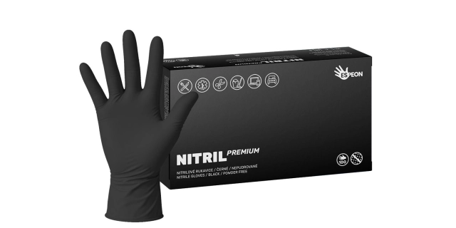 NITRIL PREMIUM 100 ks, nepudrované, černé, 4.0 g                                                                                                                                                                                                          