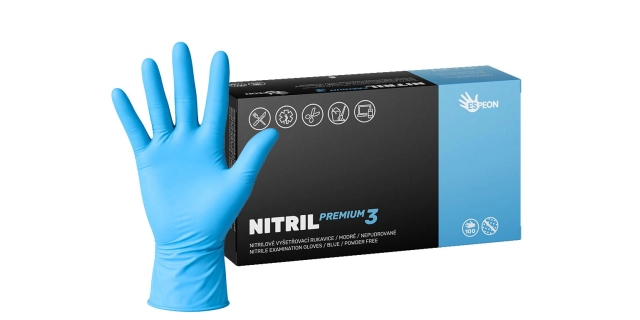 NITRIL PREMIUM 100 ks, nepudrované, modré, 4.0 g                                                                                                                                                                                                          