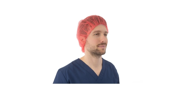 Čepice z netkané textilie, BARET, 100 ks, červená                                                                                                                                                                                                         