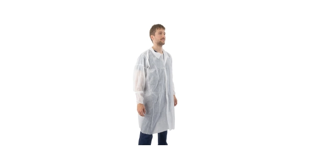 Plášť z netkané textilie, s knoflíky, 1 ks, bílý                                                                                                                                                                                                          