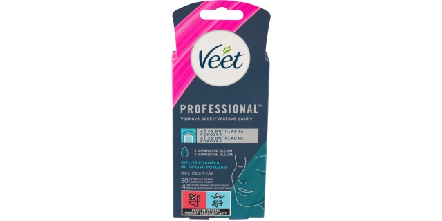 VEET Professional Studené vosk. pásky na obličej pro citlivou pokožku 20 ks                                                                                                                                                                               