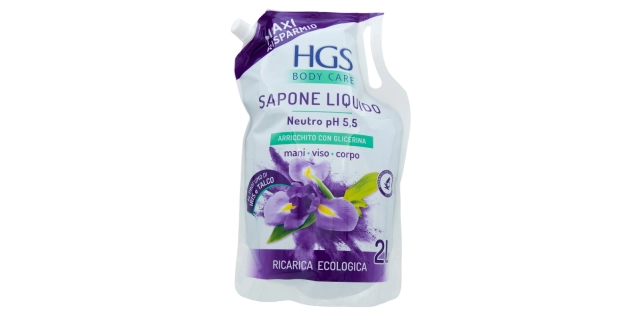 HGS SAPONE LIQUIDO Iris e Talco 2 l Tekuté mýdlo na ruce, obličej a tělo                                                                                                                                                                                  