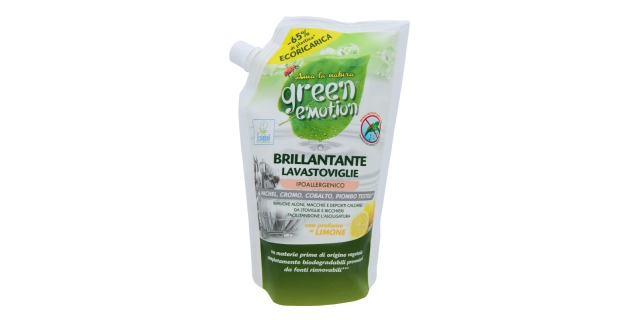 GREEN EMOTION BRILLANTANTE náplň 500 ml Ekologické leštidlo do myčky nádobí                                                                                                                                                                               