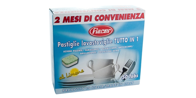 FLACER PASTIGLIE LAVASTOVIGLIE TUTTO IN 1 (50 ks)                                                                                                                                                                                                         