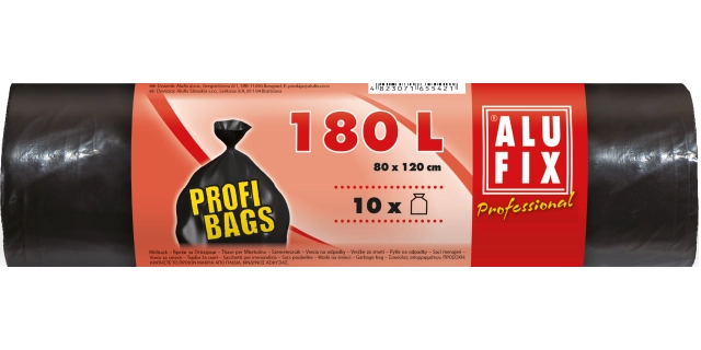 Pytle na odpad silné 180 l, 10 ks, 45 µm, 80 x 120 cm, LDPE černé                                                                                                                                                                                         