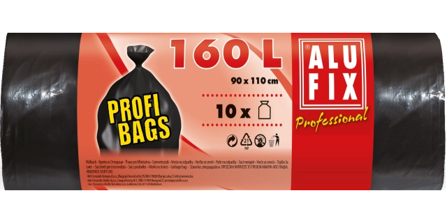 Pytle na odpad silné 160 l, 10 ks, 45 µm, 90 x 110 cm, LDPE černé                                                                                                                                                                                         