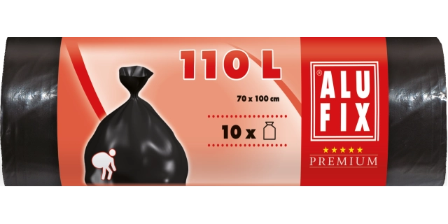 Pytle na odpad MEGA 110 l, 10 ks, 74 µm, 70 x 100 cm, LDPE černé                                                                                                                                                                                          