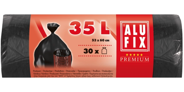 Pytle na odpadky 35 l, 30 ks, 8 µm, 49 x 60 cm, HDPE černé                                                                                                                                                                                                