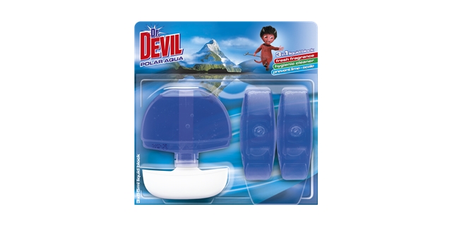 Dr. DEVIL 3in1 tekutý WC blok 3x55 ml Polar aqua                                                                                                                                                                                                          