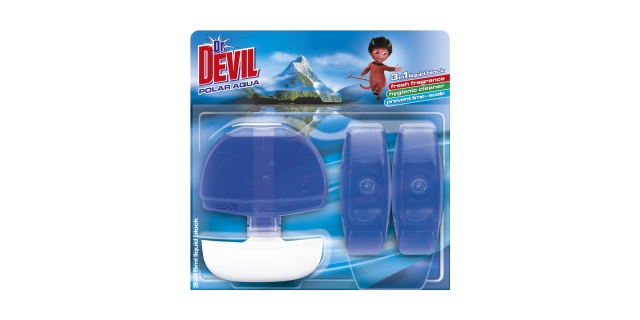 Dr. DEVIL 3in1 tekutý WC blok 3x55 ml Polar aqua                                                                                                                                                                                                          