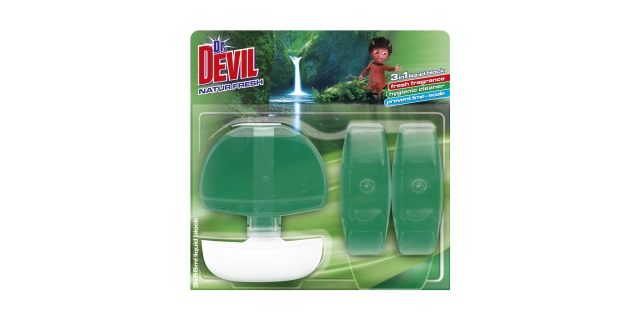 Dr. DEVIL 3in1 tekutý WC blok 3x55 ml Natur fresh                                                                                                                                                                                                         