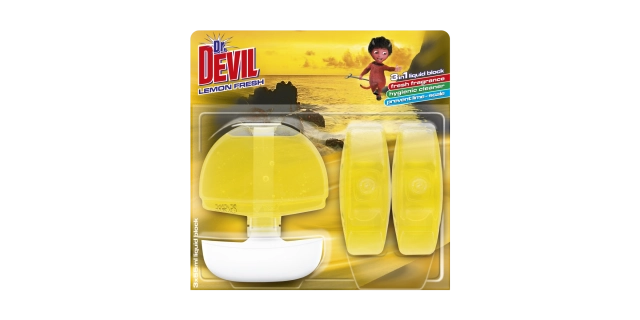Dr. DEVIL 3in1 tekutý WC blok 3x55 ml Lemon fresh                                                                                                                                                                                                         