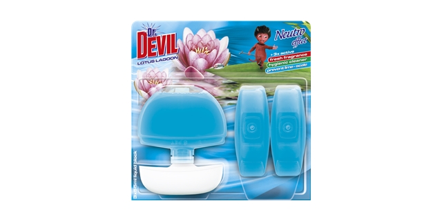 Dr. DEVIL tekutý WC blok Neutro effect 3x55 ml Lotus lagoon                                                                                                                                                                                               