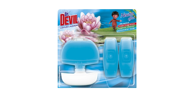 Dr. DEVIL tekutý WC blok Neutro effect 3x55 ml Lotus lagoon                                                                                                                                                                                               