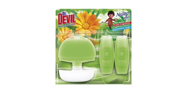 Dr. DEVIL tekutý WC blok Neutro effect 3x55 ml Spring jungle                                                                                                                                                                                              