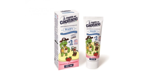 BABY CAPTAIN FRAGOLA STRAWBERRY - dětská zubní pasta jahodová 3+le75ml                                                                                                                                                                                    