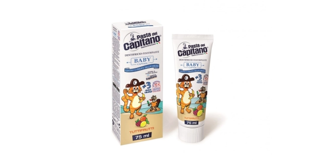 BABY CAPTAIN TUTTIFRUITTI - dětská zubní pasta s ovocnou příchutí 3+ let 75ml                                                                                                                                                                             