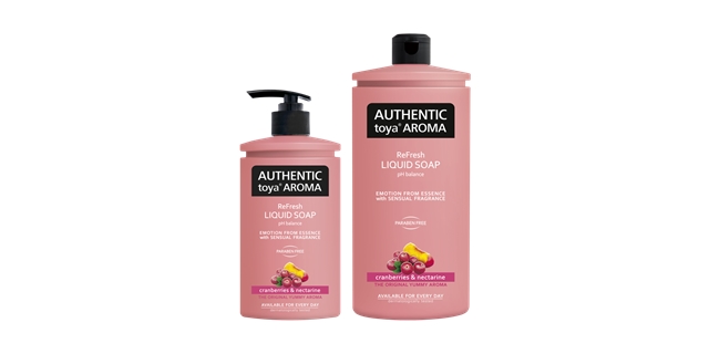 AUTHENTIC toya AROMA tekuté mýdlo refill 600ml cranberries & nectarine                                                                                                                                                                                    