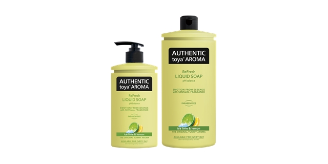 AUTHENTIC toya AROMA tekuté mýdlo refill 600ml ice lime & lemon                                                                                                                                                                                           