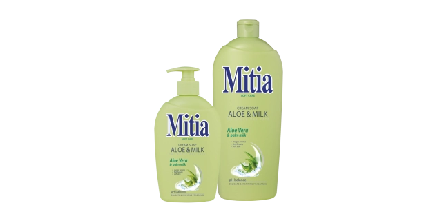 MITIA tekuté mýdlo s dávkovačem 500 ml Aloe&Milk                                                                                                                                                                                                          