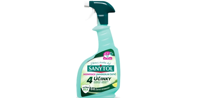 SANYTOL Dezinfekce univerzální čistič sprej 4 účinky 500 ml NEW                                                                                                                                                                                           