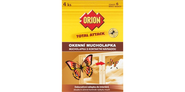 ORION TOTAL ATTACK okenní mucholapka 4 ks                                                                                                                                                                                                                 